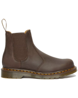 The Dr Martens Womens Womens 2976 Yellow Stitch Crazy Horse Chelsea Boot in Dark Brown