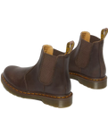 The Dr Martens Womens Womens 2976 Yellow Stitch Crazy Horse Chelsea Boot in Dark Brown