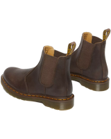 The Dr Martens Womens Womens 2976 Yellow Stitch Crazy Horse Chelsea Boot in Dark Brown