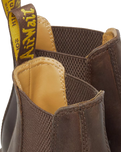 The Dr Martens Womens Womens 2976 Yellow Stitch Crazy Horse Chelsea Boot in Dark Brown