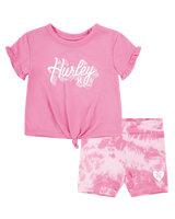 Girls Bike Short Set in Hyper Pink