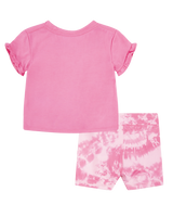 Girls Bike Short Set in Hyper Pink