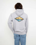 The Salt Water Seeker Mens Golden Hoodie in Grey Melange