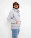 The Salt Water Seeker Mens Golden Hoodie in Grey Melange