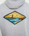 The Salt Water Seeker Mens Golden Hoodie in Grey Melange