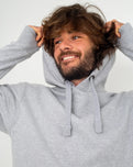 The Salt Water Seeker Mens Golden Hoodie in Grey Melange