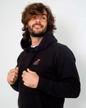 The Salt Water Seeker Mens Palm Hoodie in Dusty Black