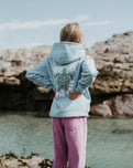 Girls Turtle Hoodie in Powder Blue