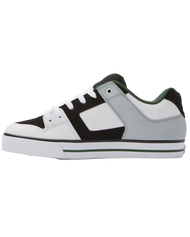 The DC Shoes Mens Pure Shoes in White, Black & Green