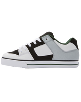 The DC Shoes Mens Pure Shoes in White, Black & Green