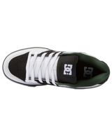 The DC Shoes Mens Pure Shoes in White, Black & Green