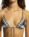 The Seafolly Womens Kasbah Reversible Slide Tri Bikini Top in Black