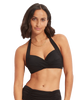 The Seafolly Womens Collective Twist Soft Cup Halter Bikini Top in Black