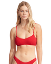 The Seafolly Womens Sea Dive Bralette Bikini Top in Chilli Red