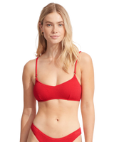 The Seafolly Womens Sea Dive Bralette Bikini Top in Chilli Red