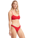 The Seafolly Womens Sea Dive Bralette Bikini Top in Chilli Red