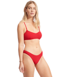 The Seafolly Womens Sea Dive Bralette Bikini Top in Chilli Red