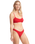 The Seafolly Womens Sea Dive Bralette Bikini Top in Chilli Red