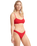 The Seafolly Womens Sea Dive Bralette Bikini Top in Chilli Red