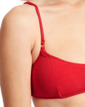 The Seafolly Womens Sea Dive Bralette Bikini Top in Chilli Red