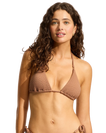 The Seafolly Womens Sea Dive Slide Tri Bikini Top in Bronze