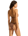 The Seafolly Womens Sea Dive Slide Tri Bikini Top in Bronze