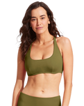 The Seafolly Womens Collective DD Scoop Neck Halter Bikini Top in Avocado