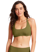 The Seafolly Womens Collective DD Scoop Neck Halter Bikini Top in Avocado