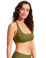 The Seafolly Womens Collective DD Scoop Neck Halter Bikini Top in Avocado