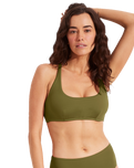 The Seafolly Womens Collective DD Scoop Neck Halter Bikini Top in Avocado