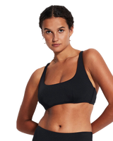 The Seafolly Womens Collective DD Scoop Neck Halter Bikini Top in Black