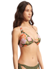 The Seafolly Womens Paradise Garden Knot Front Halter Bikini Top in Avocado