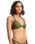 The Seafolly Womens Paradise Garden Knot Front Halter Bikini Top in Avocado