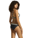 The Seafolly Womens Kasbah Longline Tri Bikini Top in Black