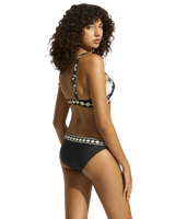 The Seafolly Womens Kasbah Longline Tri Bikini Top in Black