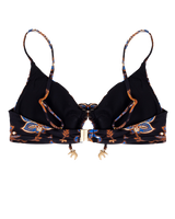 The Seafolly Womens Silk Road Bralette Bikini Top in Black