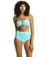 The Seafolly Womens Oasis Diamond Wire Bandeau Bikini Top in Atoll