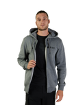 The Fox Mens Absolute Fleece Zip Hoodie in Heather Graphite