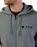 The Fox Mens Absolute Fleece Zip Hoodie in Heather Graphite