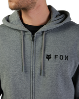 The Fox Mens Absolute Fleece Zip Hoodie in Heather Graphite