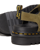 The Dr Martens Womens Nartilla Tumbled Nubuck Lace Up Gladiator Sandals in Muted Olive