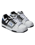 The DC Shoes Mens Stag Shoes in White, Grey and Blue