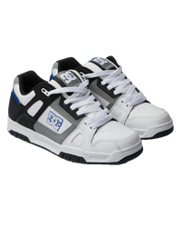 The DC Shoes Mens Stag Shoes in White, Grey and Blue