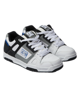 The DC Shoes Mens Stag Shoes in White, Grey and Blue