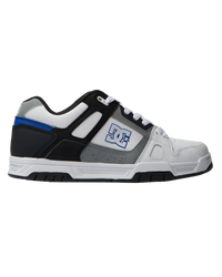 The DC Shoes Mens Stag Shoes in White, Grey and Blue