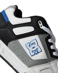 The DC Shoes Mens Stag Shoes in White, Grey and Blue