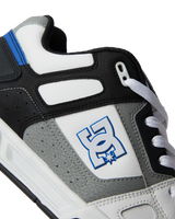 The DC Shoes Mens Stag Shoes in White, Grey and Blue