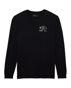 The Fox Mens Stamped Longsleeve Prem Tee in Black