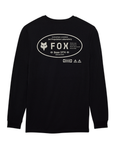 The Fox Mens Stamped Longsleeve Prem Tee in Black