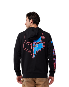 The Fox Mens Emotion Blast Fleece Pullover Hoodie in Black